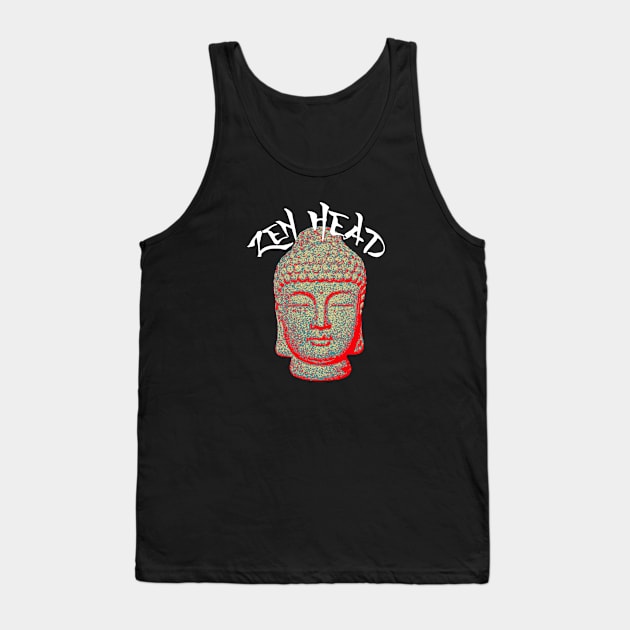 Buddha Zen Head Japanese Buddhism Tank Top by Mindseye222